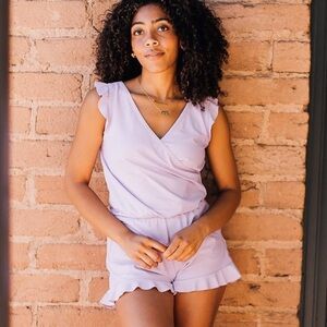 HONEY MARK GINGER SWIM ROMPER LILAC NWT HONEYMARK WOMEN’S SWIM